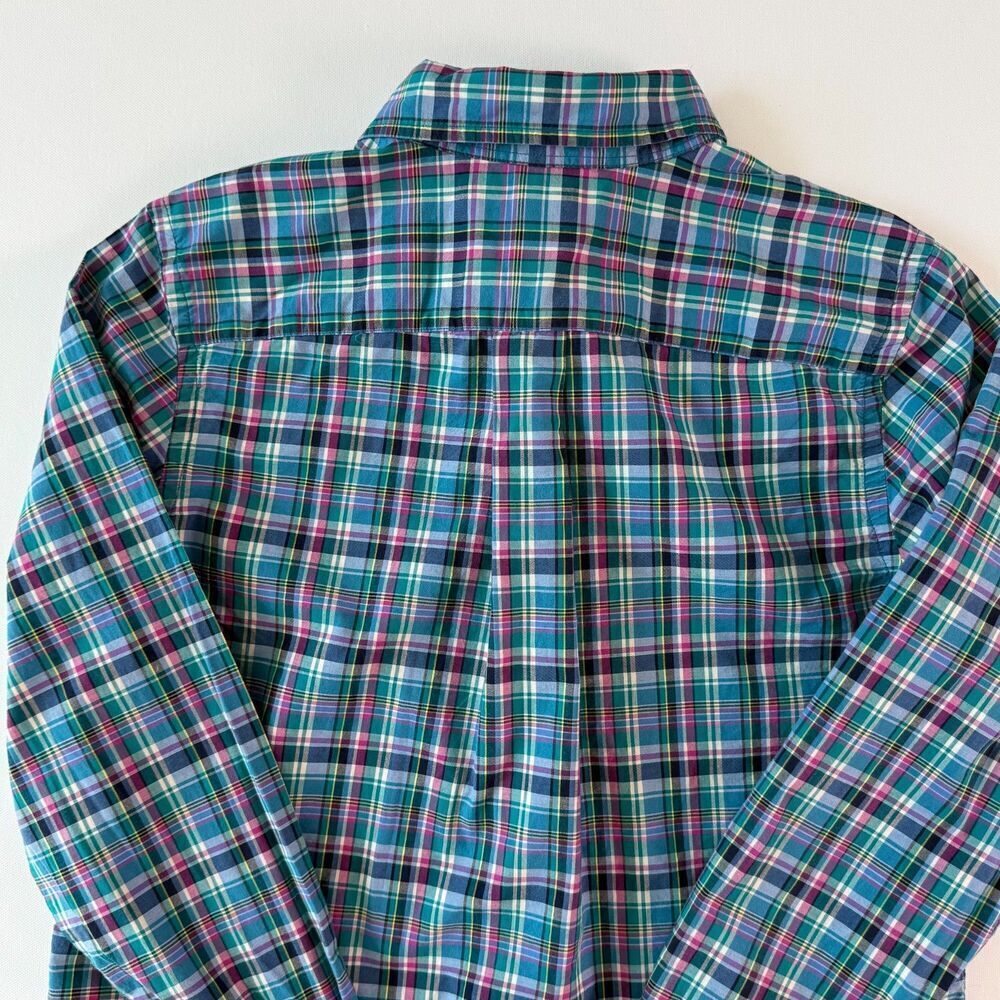Ralph Lauren BOYS Long Sleeve Button Down Sz. L (14-16) Plaid Blue Pink Green - Picture 6 of 12